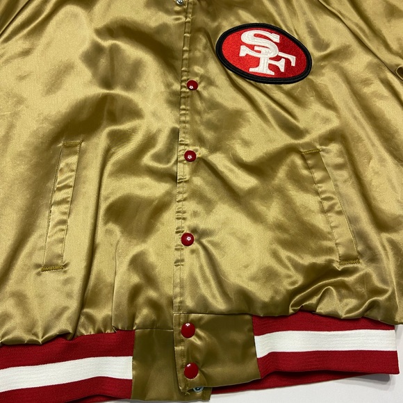XL Vintage Gold San Francisco 49ers Chalk
Line Starter Style Satin Jacket - Picture 6 of 14